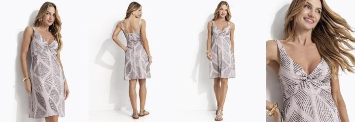 Vestido Geomtrico Listrado em Canelado