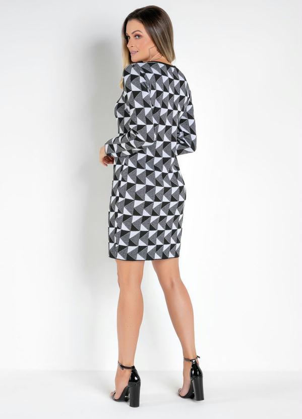 Outlet - Vestido Geométrico Tubinho em Tricô 4