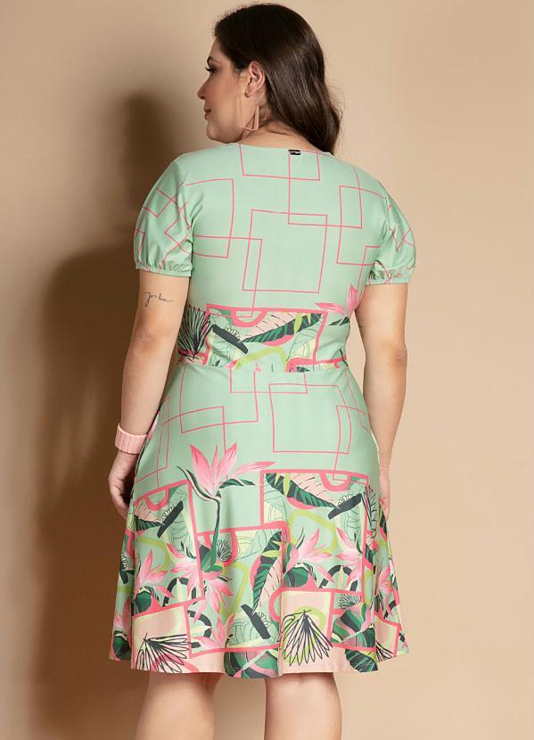 Quintess - Vestido Geométrico Verde com Bolsos Funcionais 7