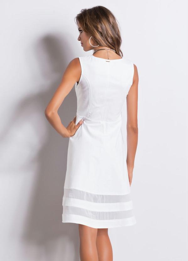Quintess - Vestido Godê Quintess Branco Plus Size 2