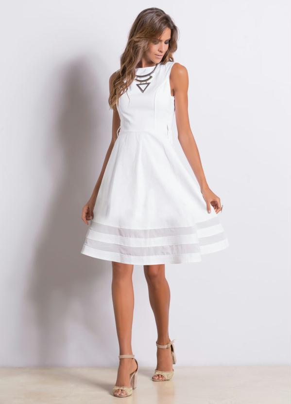 Quintess - Vestido Godê Quintess Branco Plus Size 3