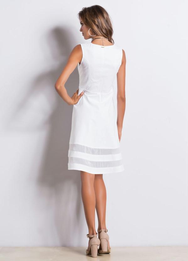 Quintess - Vestido Godê Quintess Branco Plus Size 4