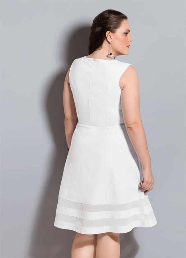 Quintess - Vestido Godê Quintess Branco Plus Size 6