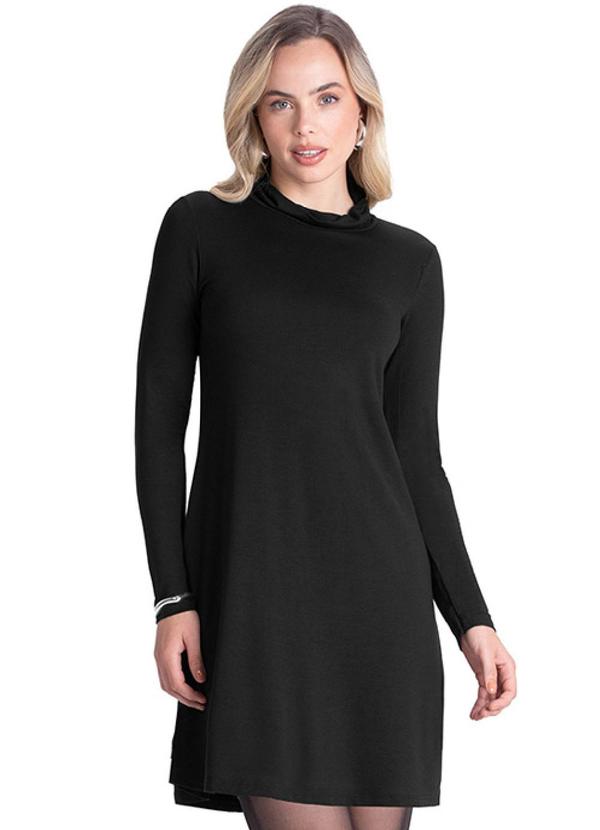 Rezzato - Vestido Gola Alta Curto Feminino Preto