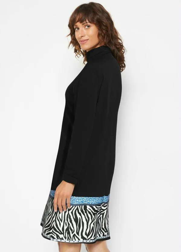 bonprix - Vestido Gola Alta Preto 2