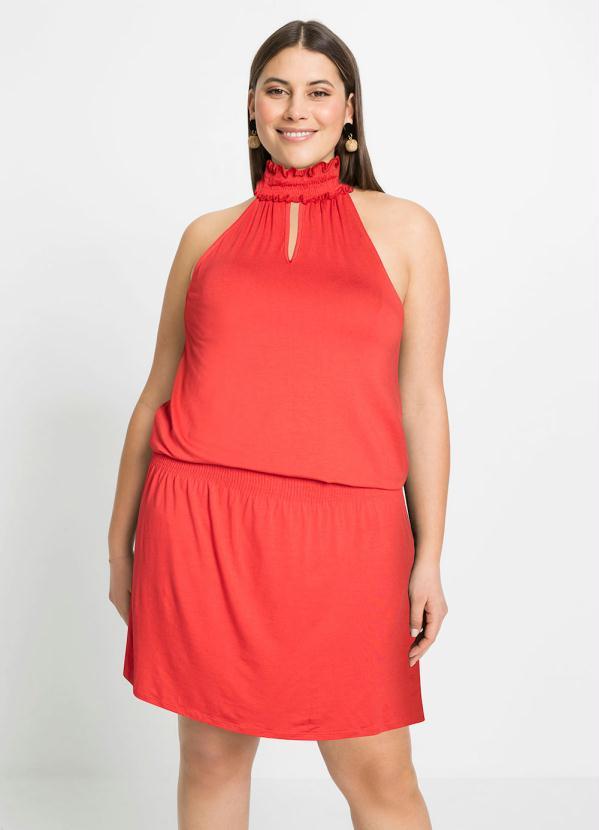 Outlet - Vestido Gola Alta Vermelho 11