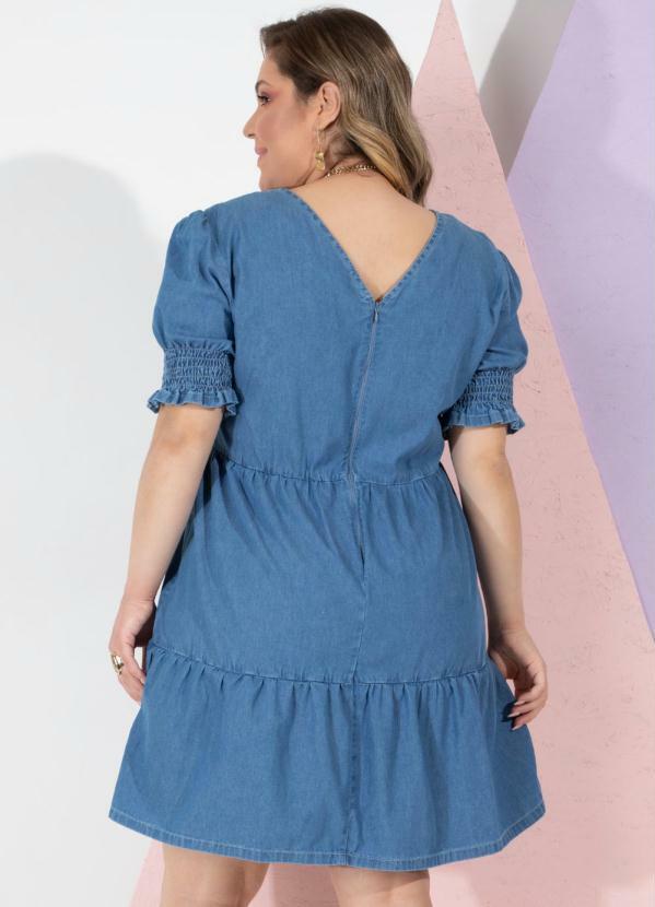 Quintess - Vestido Jeans Azul com Recortes 7