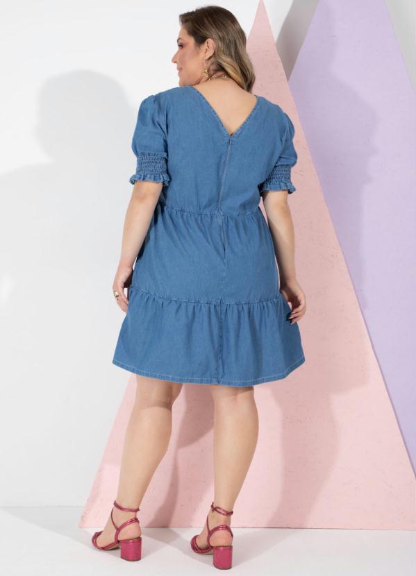 Quintess - Vestido Jeans Azul com Recortes 9