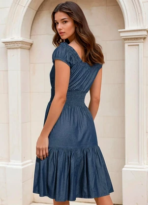 bonprix - Vestido Jeans Azul - BONPRIX