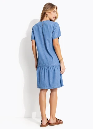 Quintess - Vestido Azul Claro em Jeans - QUINTESS