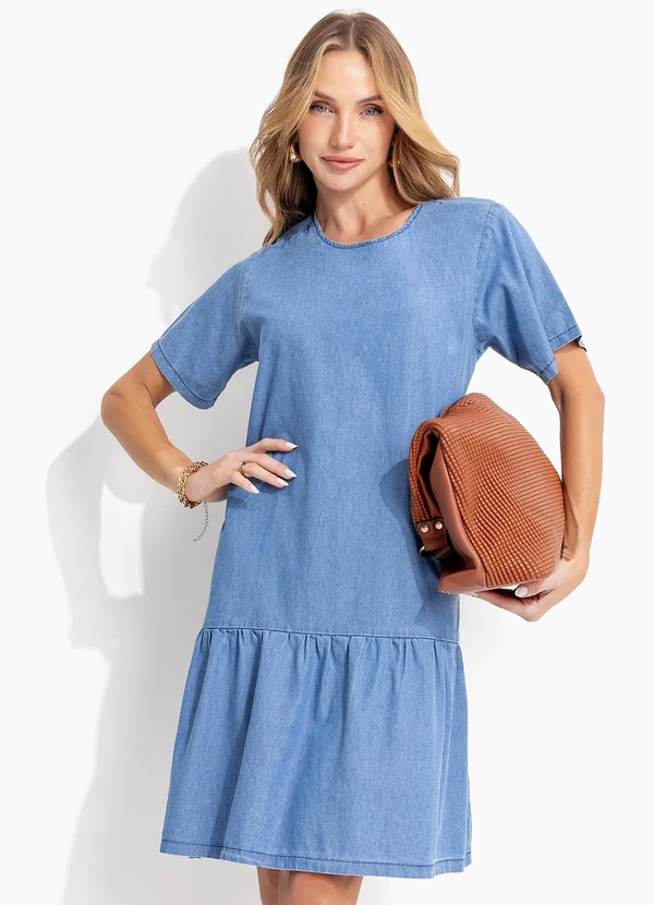Quintess - Vestido Azul Claro em Jeans 3