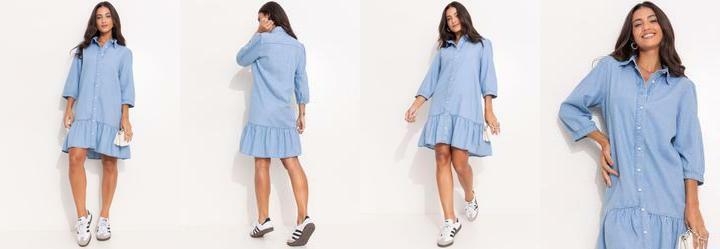 Vestido Jeans Claro em
