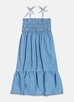 Authoria - Vestido Jeans com Lastex  Azul - AUTHORIA
