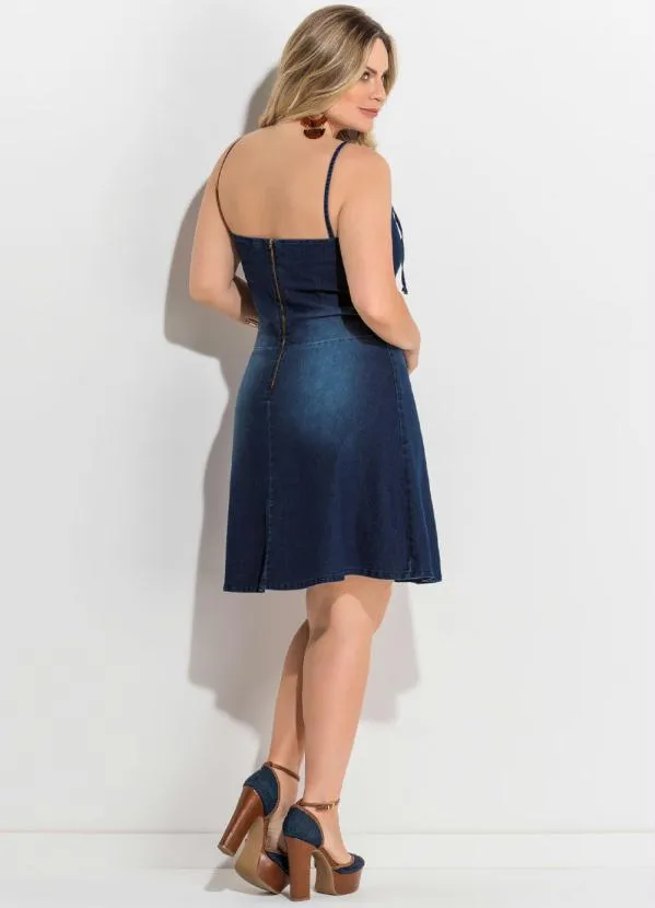 Quintess - Vestido Jeans Escuro com Corselet Frontal 10