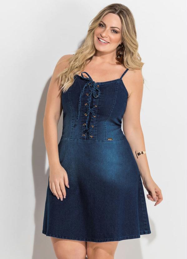 Quintess - Vestido Jeans Escuro com Corselet Frontal 7