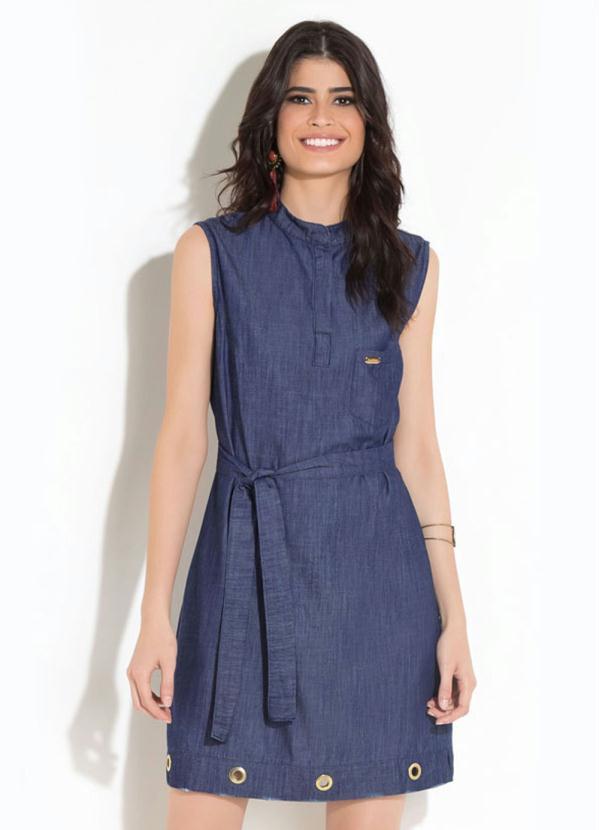 Quintess - Vestido Jeans Escuro com Faixa 5