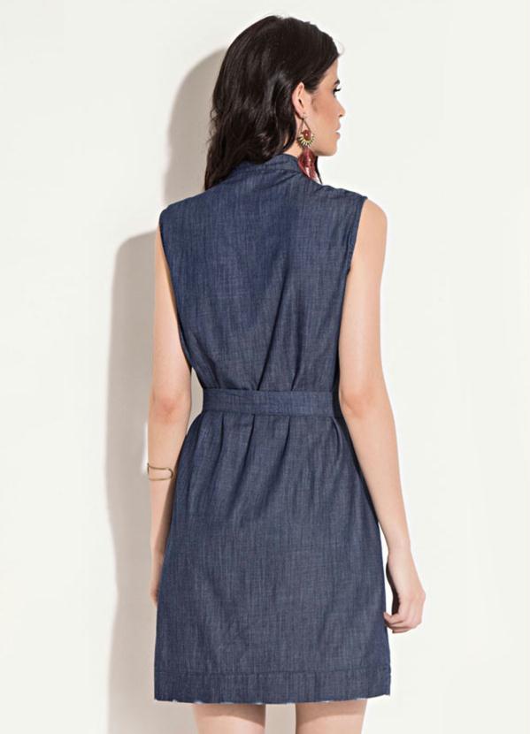 Quintess - Vestido Jeans Escuro com Faixa 6