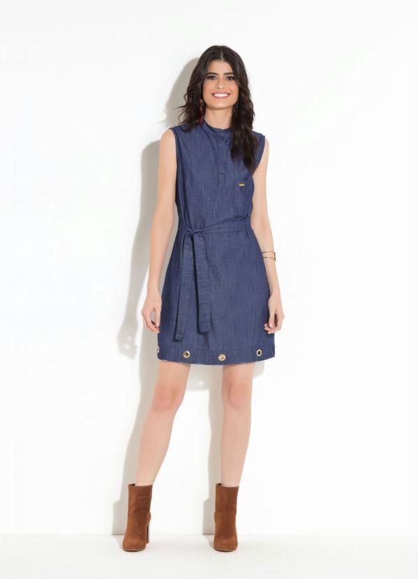 Quintess - Vestido Jeans Escuro com Faixa 7