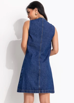 Quintess - Vestido Jeans Escuro em Jeans - QUINTESS