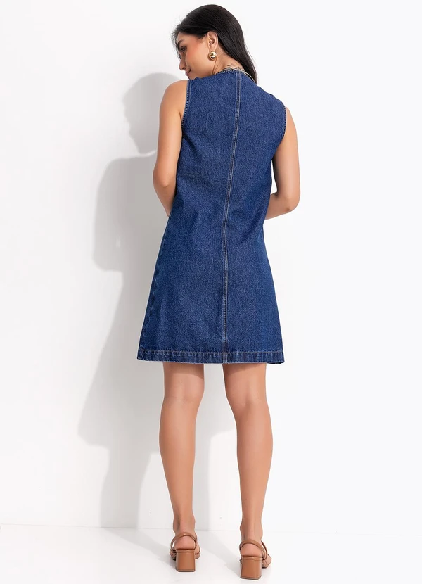 Quintess - Vestido Jeans Escuro em Jeans 10
