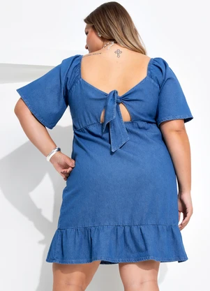 Quintess - Vestido Jeans Médio em Jeans Leve - QUINTESS