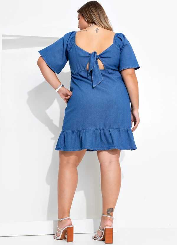 Quintess - Vestido Jeans Médio em Jeans Leve 3