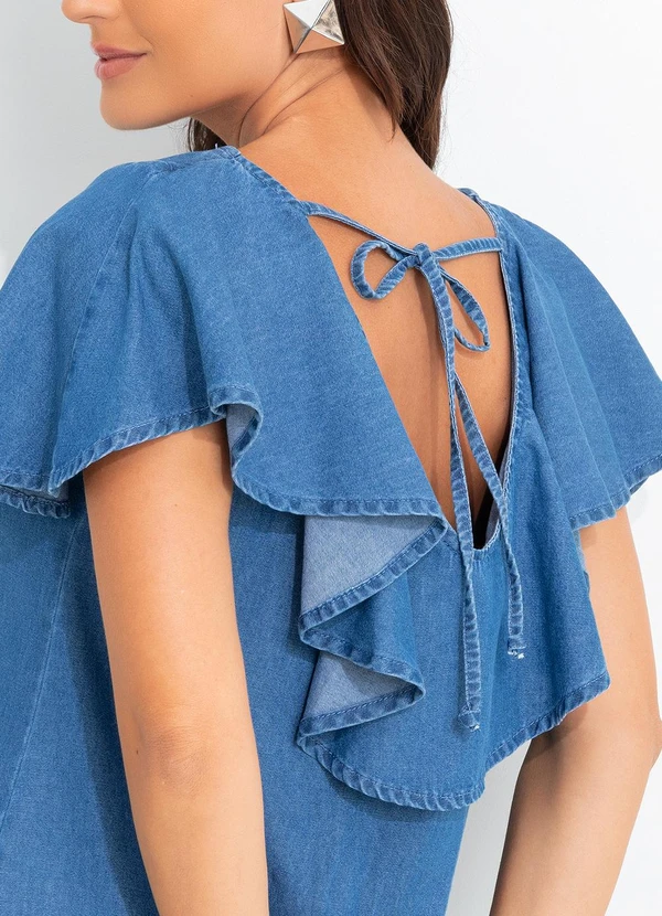 Quintess - Vestido Jeans Médio em Jeans