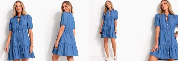 Vestido Jeans Médio em Jeans