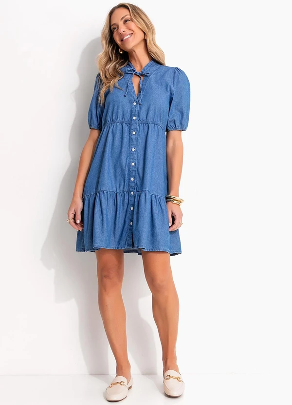 Quintess - Vestido Jeans Médio em Jeans 2