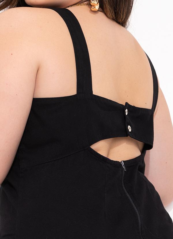 Quintess - Vestido Jeans Preto Tubinho com Abertura Costas 11