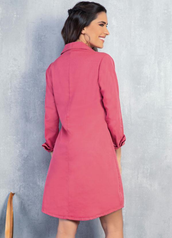 Quintess - Vestido Jeans Rosê com Bolsos 2