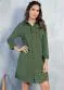 Quintess - Vestido Jeans Escuro Curto com Bolsos - variação: Jeans Verde