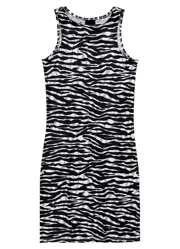 Enfim - Vestido Justo Animal Print Preto