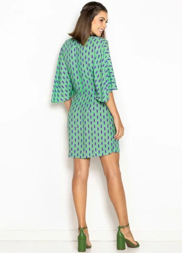 Maria Filó - Vestido Kimono de Viscose Estampa Mini Tacos Verde 4