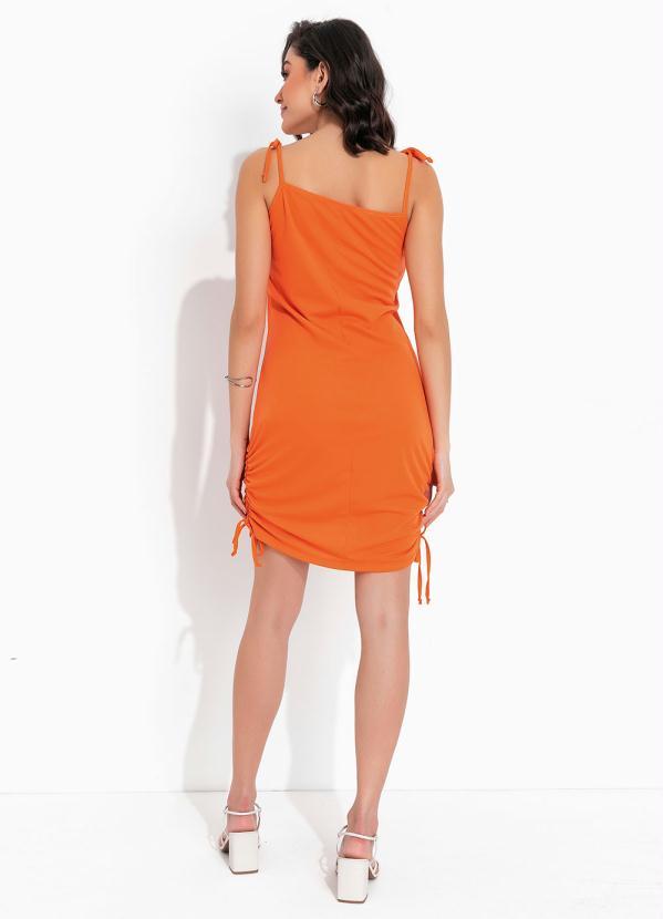 Outlet - Vestido Laranja Alça e Detalhes para Amarrar 5