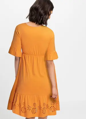 bonprix - Vestido Laranja em Malha de Algodão - BONPRIX