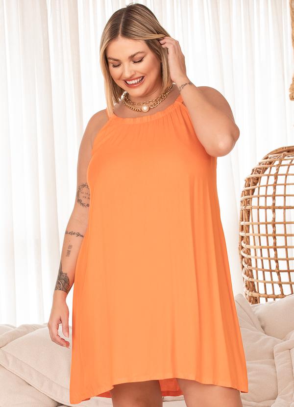 Quintess - Vestido Laranja em Viscose Plana Sarjada 4