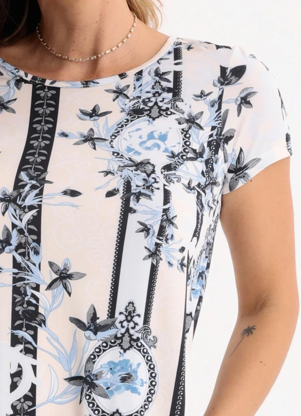 Quintess - Vestido Lenço Bege com Bolsos e Mangas Curtas 6