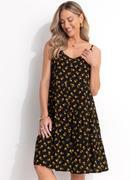 Vestido Liberty Preto em Viscose Plana