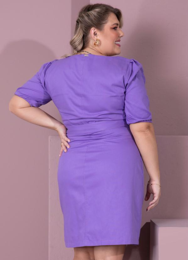 Outlet - Vestido Lilás com Zíper e Faixa 7