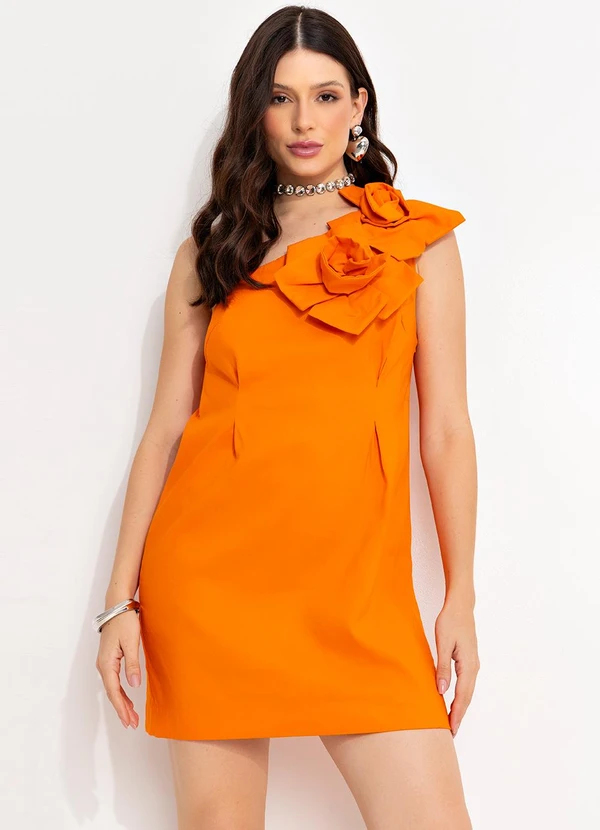 Colcci - Vestido Linho Laranja