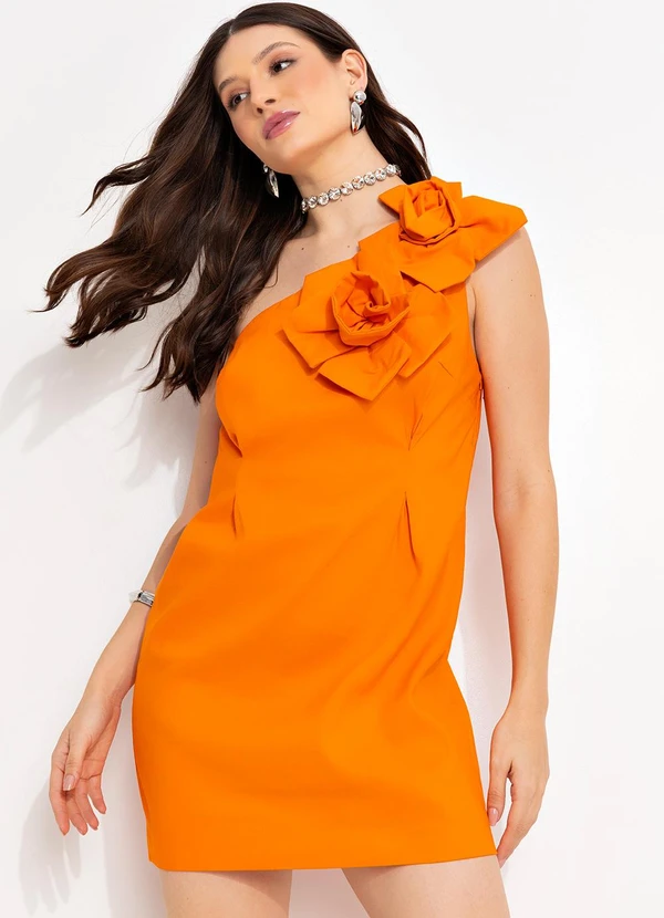 Colcci - Vestido Linho Laranja 5