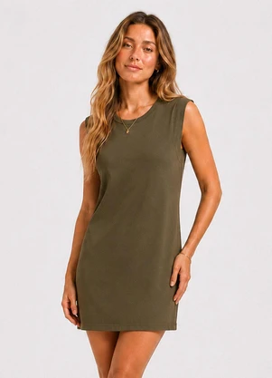 Select - Vestido Liso Feminino Gola Redonda Verde - SELECT