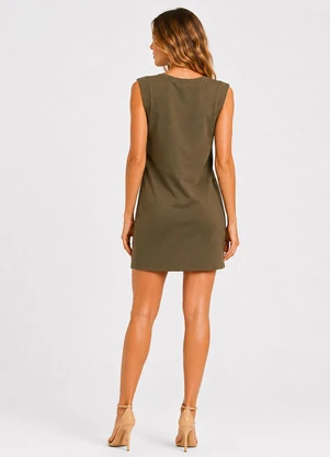 Select - Vestido Liso Feminino Gola Redonda Verde - SELECT