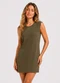 Select - Vestido Liso Feminino Marrom - variação: Verde