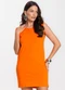 Select - Vestido Liso Feminino Verde - variação: Laranja