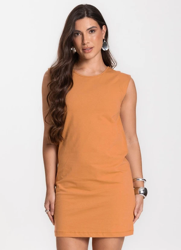 Select - Vestido Liso Feminino Marrom 5