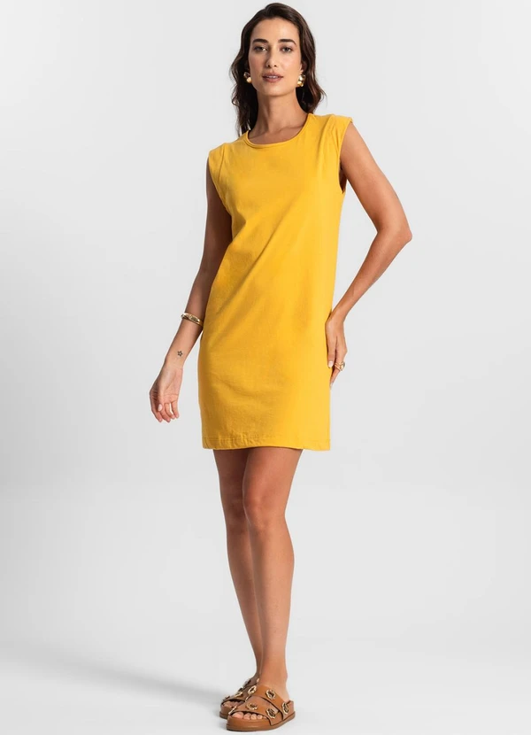 Select - Vestido Liso Feminino Amarelo 3