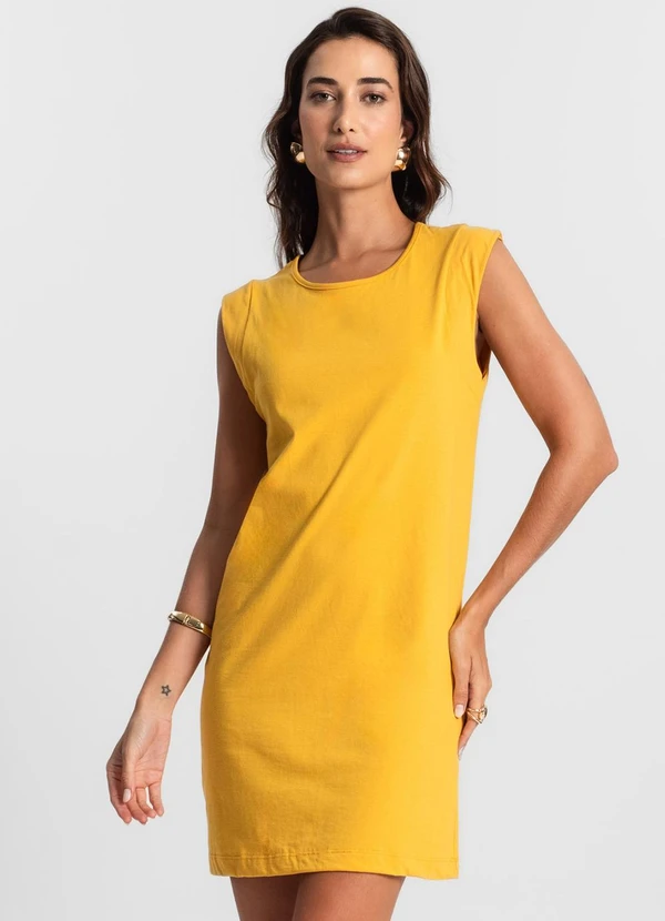 Select - Vestido Liso Feminino Amarelo 4