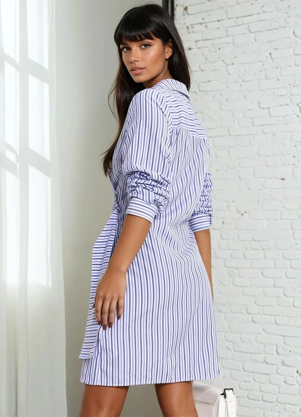 bonprix - Vestido Listra Azul em Tricoline 2